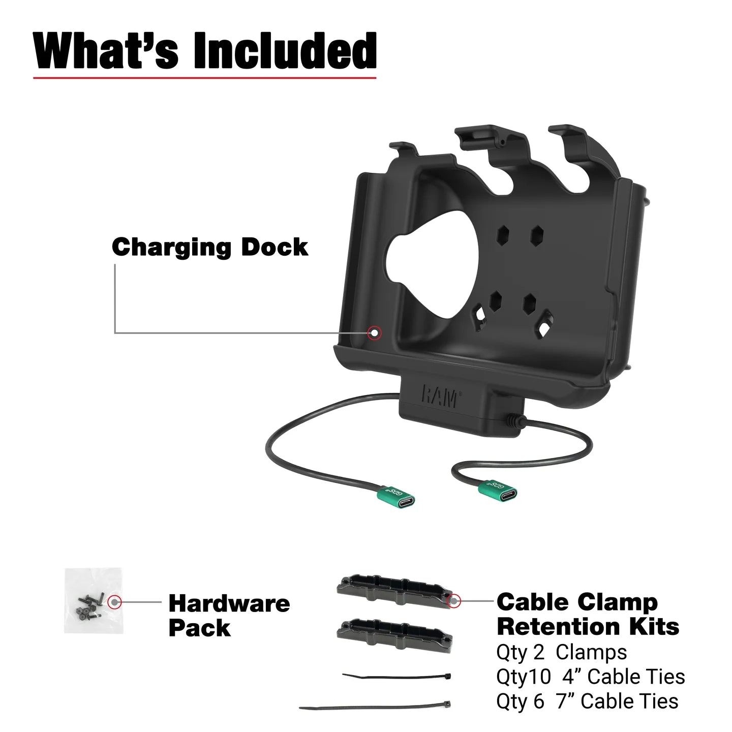 RAM® USB-C Powered Dock + USB-C Data for Samsung Tab Active5 & 3 - RAM-HOL-SAM60CP-CU