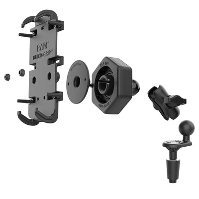 RAM® Quick-Grip™ XL Phone Mount with Vibe-Safe™ & Fork Stem Base - Short - RAM-B-176-A-PD4-462