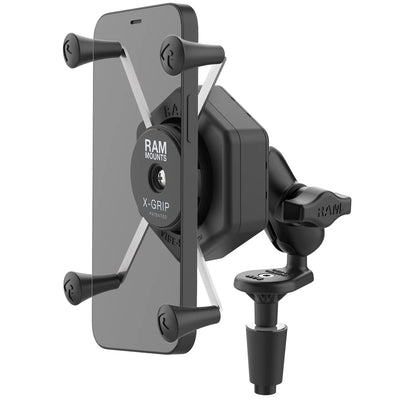 RAM® X-Grip® Large Phone Mount with Vibe-Safe™ & Fork Stem Base - Short - RAM-B-176-A-UN10-462