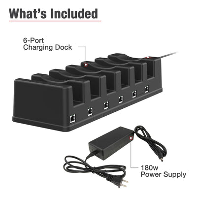 GDS® 6-Port Power + RJ45 Dock for Zebra Tablets with IntelliSkin® - RAM-GDS-DOCK-6G16P-RJ45