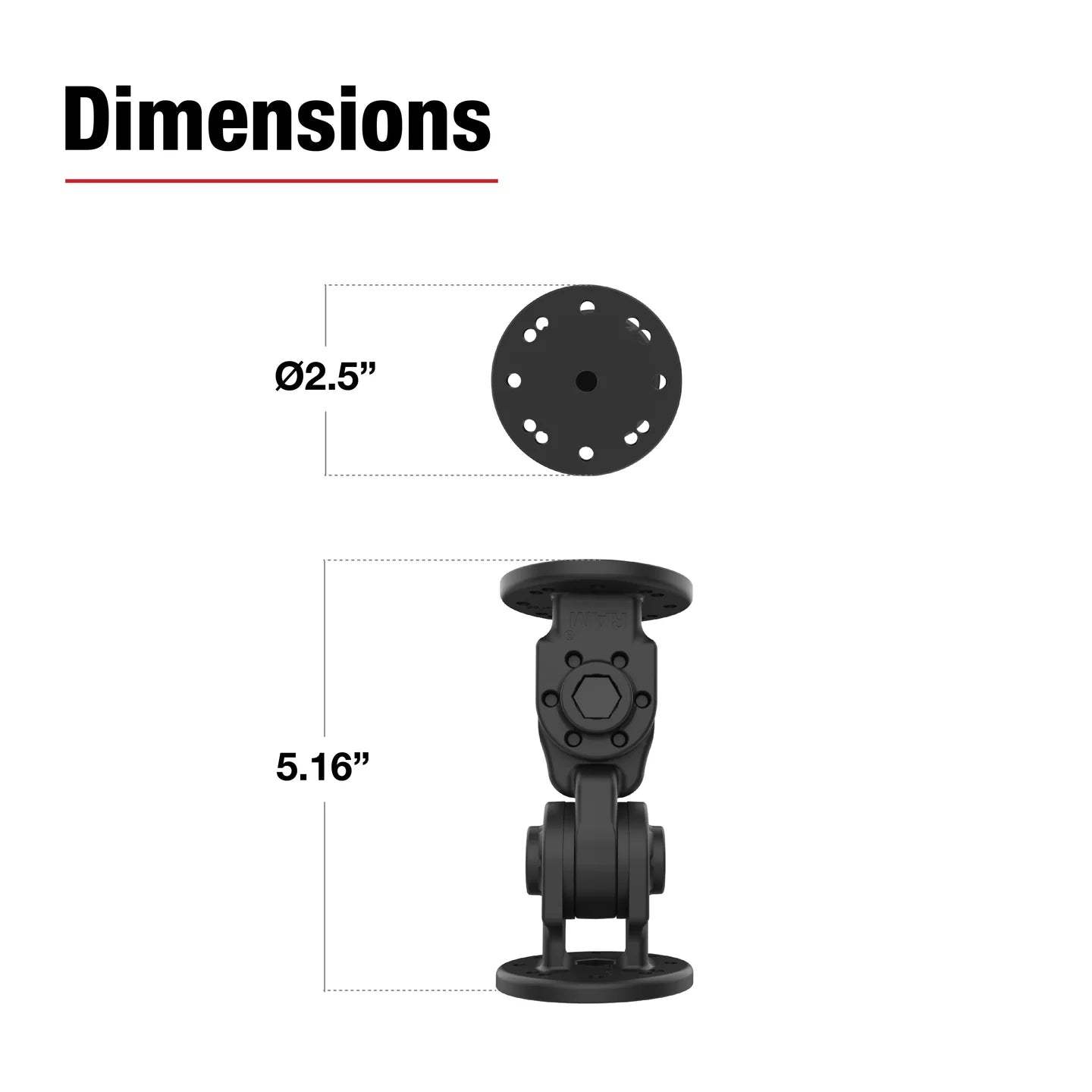 RAM® Dual 90-Degree Pivot Mount - RAP-101-PV4-2P-NKU