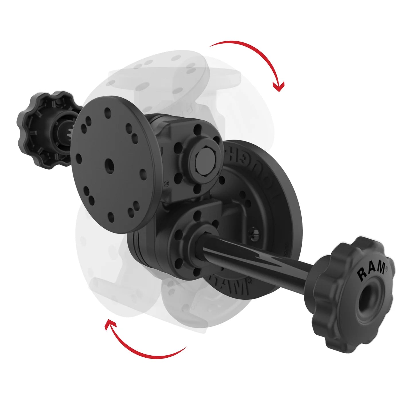 RAM® Dual Straight Pivot Magnetic Mount with Knob - RAP-101-PV4-2S-MAG88U