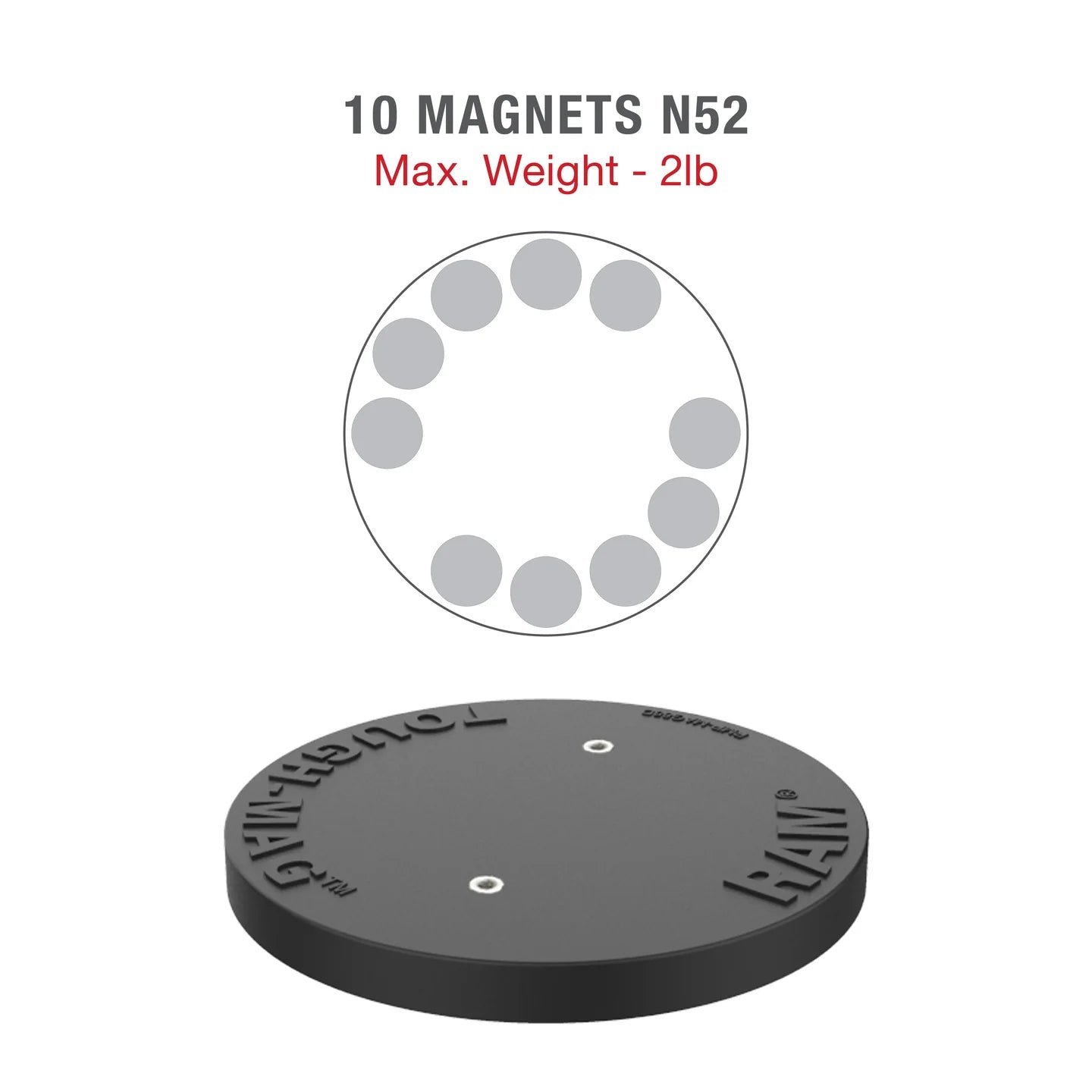 RAM® Dual Straight Pivot Magnetic Mount with Knob - RAP-101-PV4-2S-MAG88U