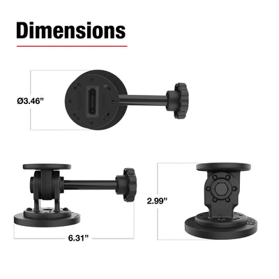 RAM® Single Pivot Magnetic Mount with Knob - RAP-101-PV4-MAG88U