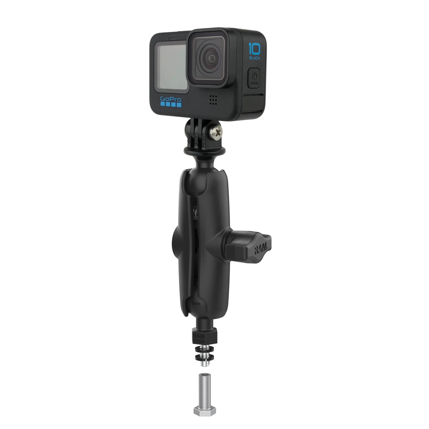 RAM® Tough-Ball™ for Bronco Hood Tie Down with Action Camera Adapter - RAP-B-379-252062-2SLW-A-GOP1U
