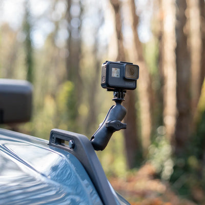 RAM® Tough-Ball™ for Bronco Hood Tie Down with Action Camera Adapter - RAP-B-379-252062-2SLW-A-GOP1U