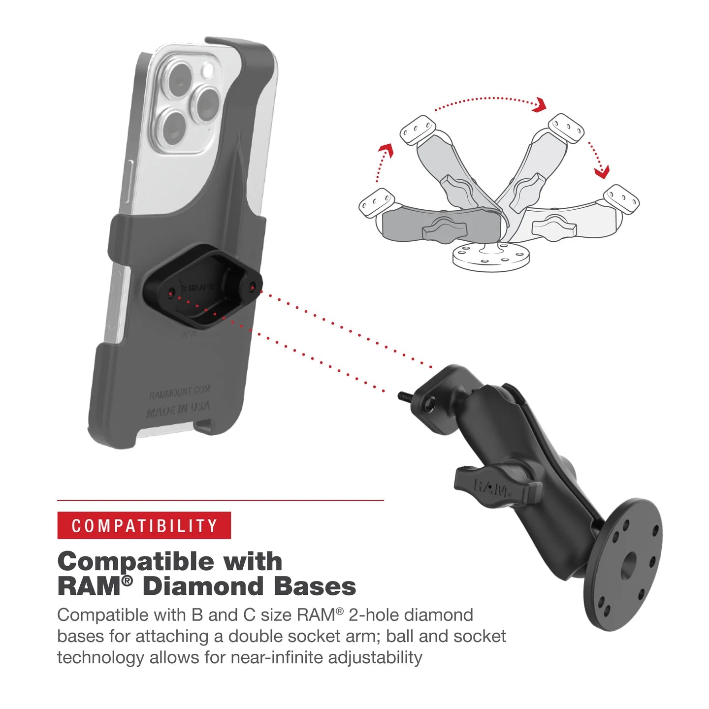 RAM® Form-Fit Holder for Apple iPhone 15 Pro Max - RAM-HOL-AP39-1U