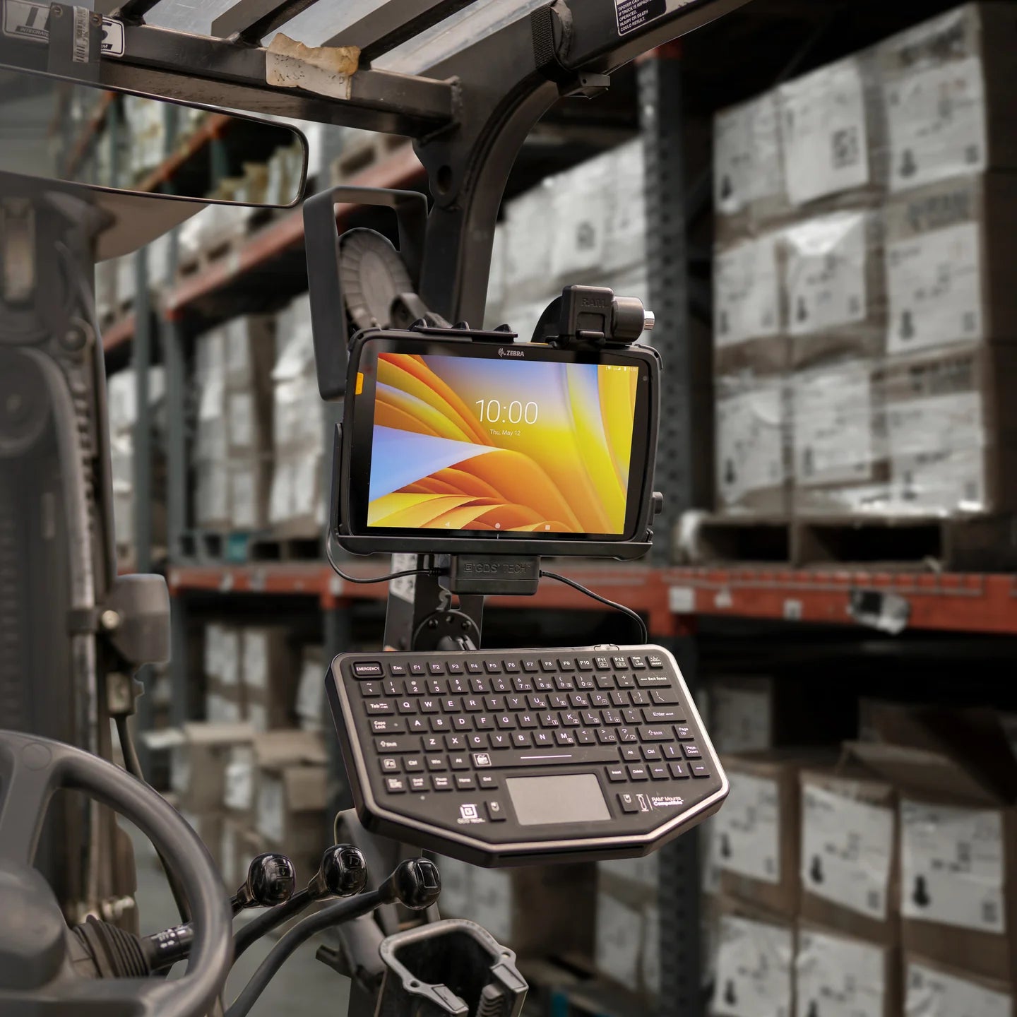 RAM® Universal Forklift Post Mount with Round Plate & Accessory Option - RAM-D-247-C-254-DIS1U