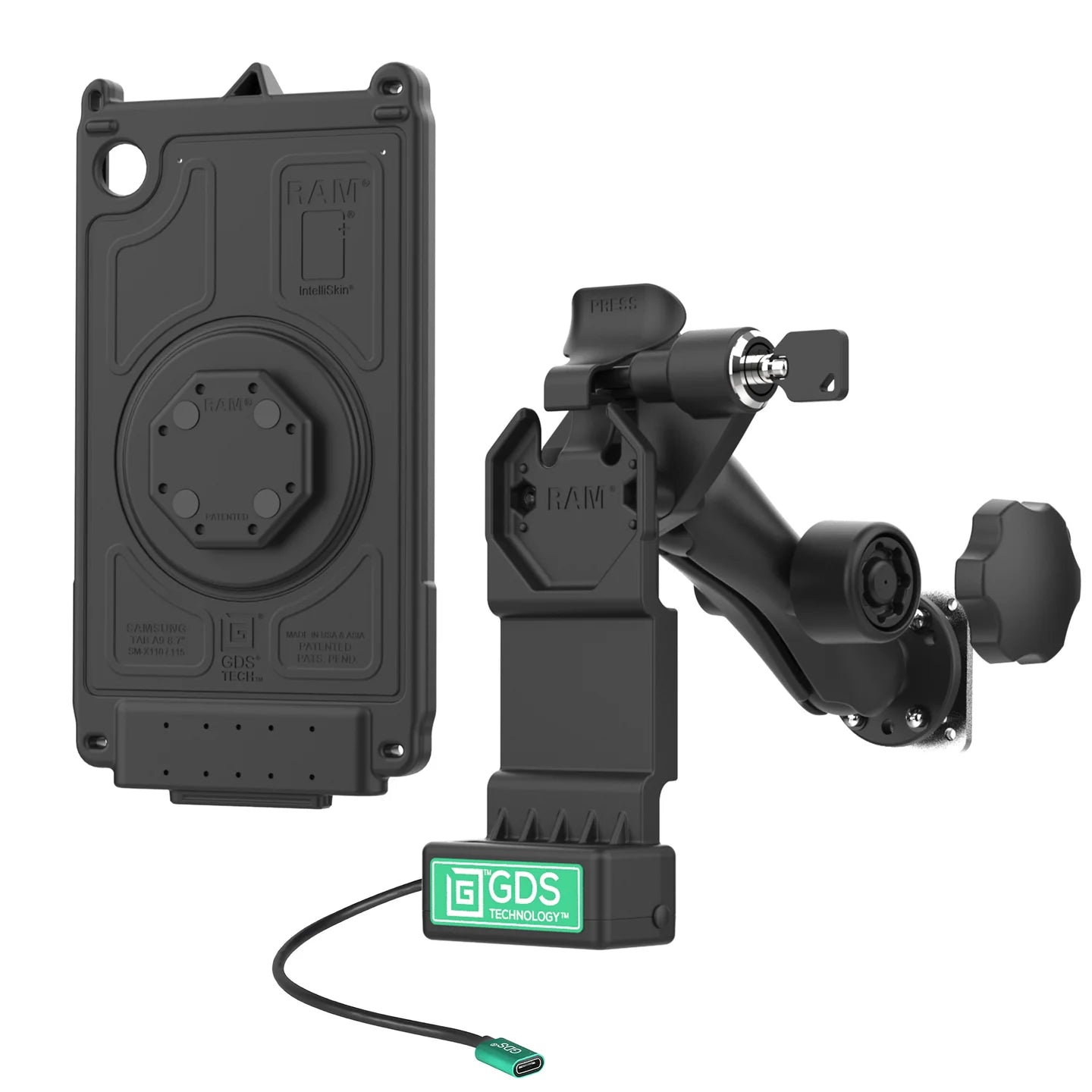 GDS® Uni-Conn™ Locking Vehicle Bundle for Samsung Tab A9 -  RAM-GDS-U1-SAM95-KIT2