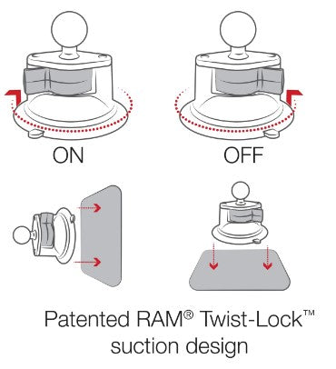 RAM® Quick-Grip™ XL Mount w/RAM® Twist-Lock™ Suction Cup and Long Arm - RAM-B-166-C-PD4U