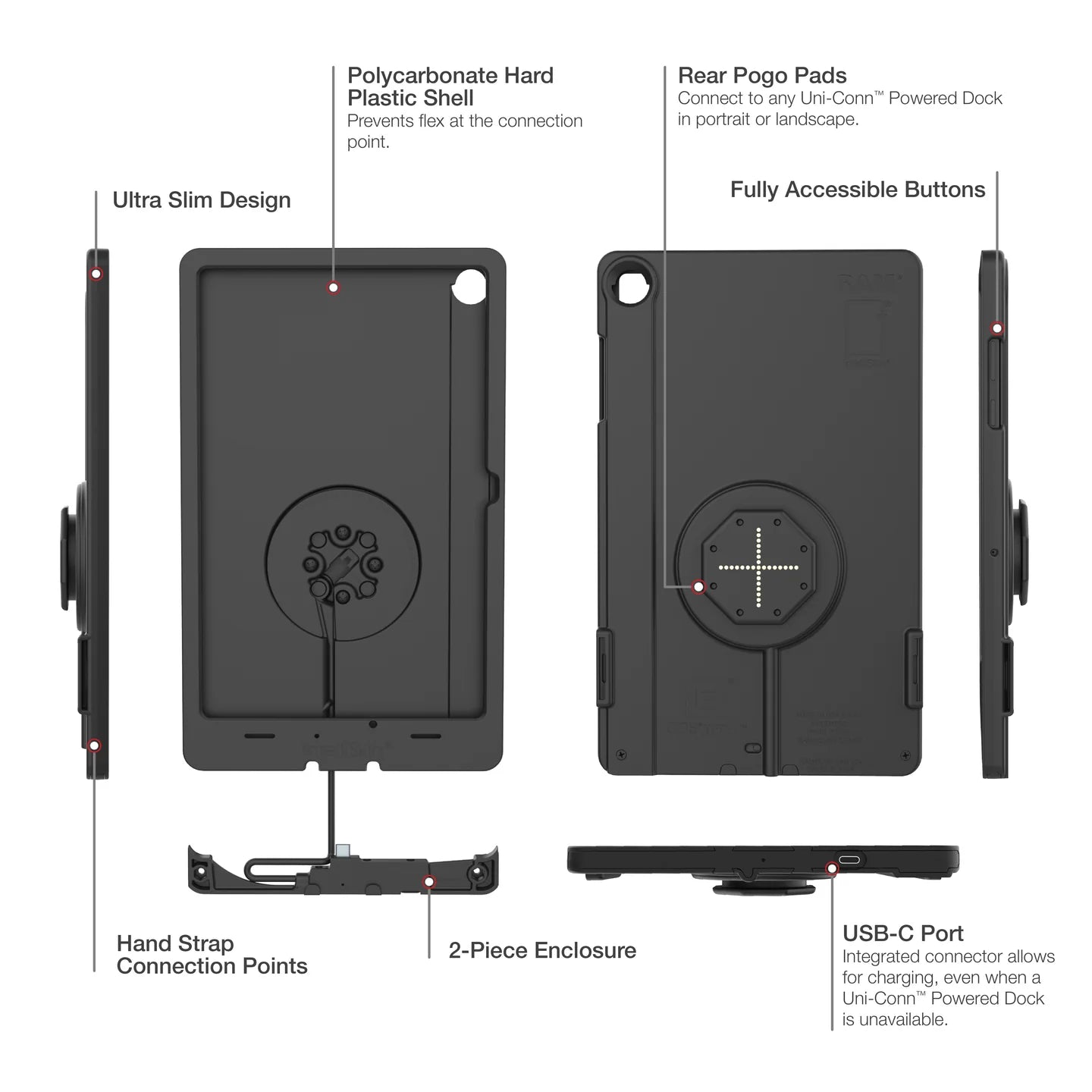 IntelliSkin® Thin-Case™ for Samsung Tab A11+ (Rear Pogo Pads) - RAM-GDS-SKIN-SAM88-TCB-1