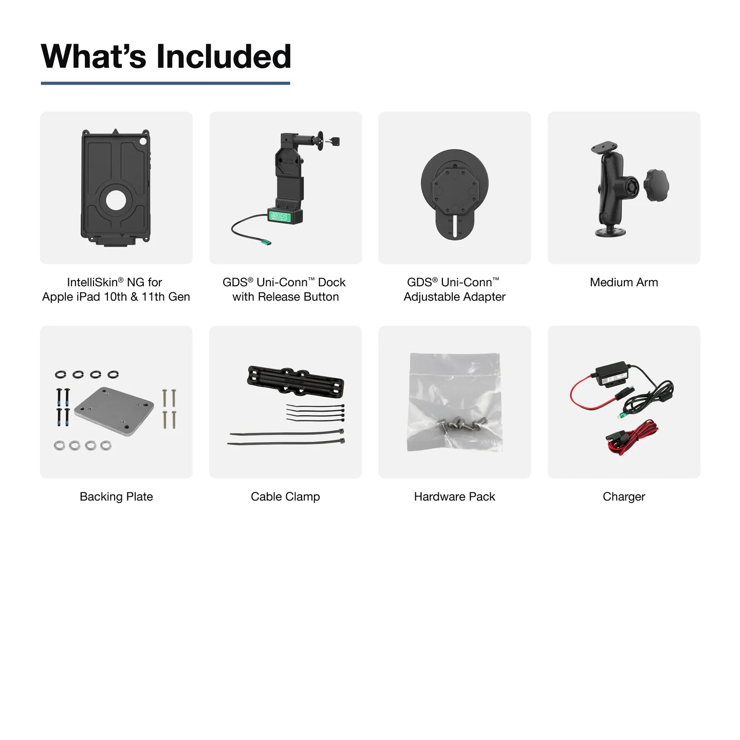GDS® Uni-Conn™ Locking Vehicle Bundle for Apple iPad 10th & 11th Gen - RAM-GDS-U4-AP40-KIT2
