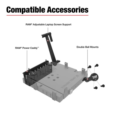 Universal No Drill Laptop Mount for Big Rigs and Heavy Duty Trucks - RAM-VB-168-SW3