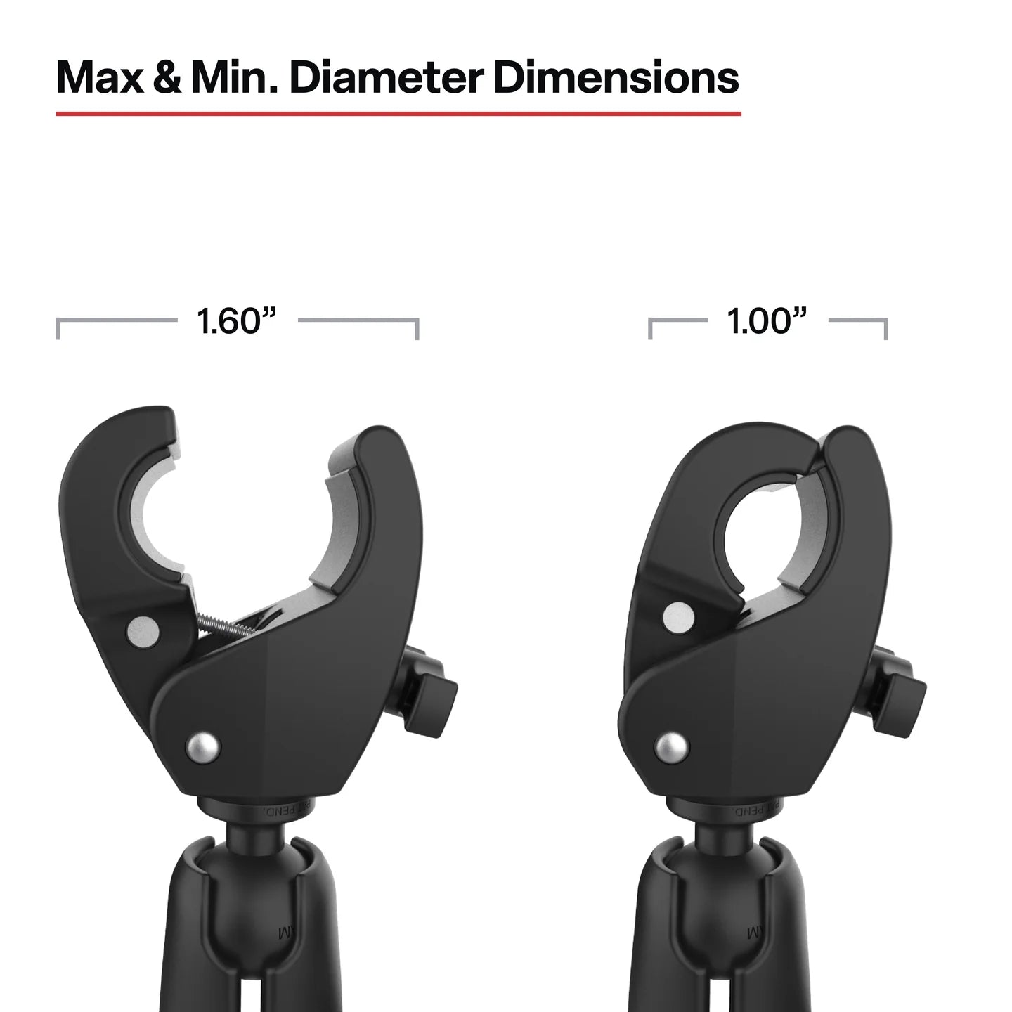 RAM® Trolling Motor Stabilizer with Tough-Claw™ 1” - 1.6” Clamp Bases - RAP-404-404U