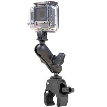 RAM 1" Ball Adapter for GoPro® Bases with Short Arm and Universal Action Camera Adapter - RAP-B-GOP2-A-GOP1U - OC Mounts