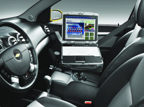 Laptop mount in a passenger seat