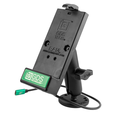 GDS® Powered USB Type-C Phone Dock with Drill-Down Double Ball Mount - RAM-B-138-GDS-DOCK-V1CPU
