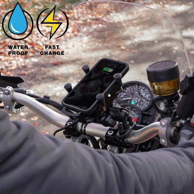RAM® Tough-Charge™ 15W Waterproof Wireless Charging Motorcycle Mount - RAM-B-149Z-A-UN12W-V7M-1
