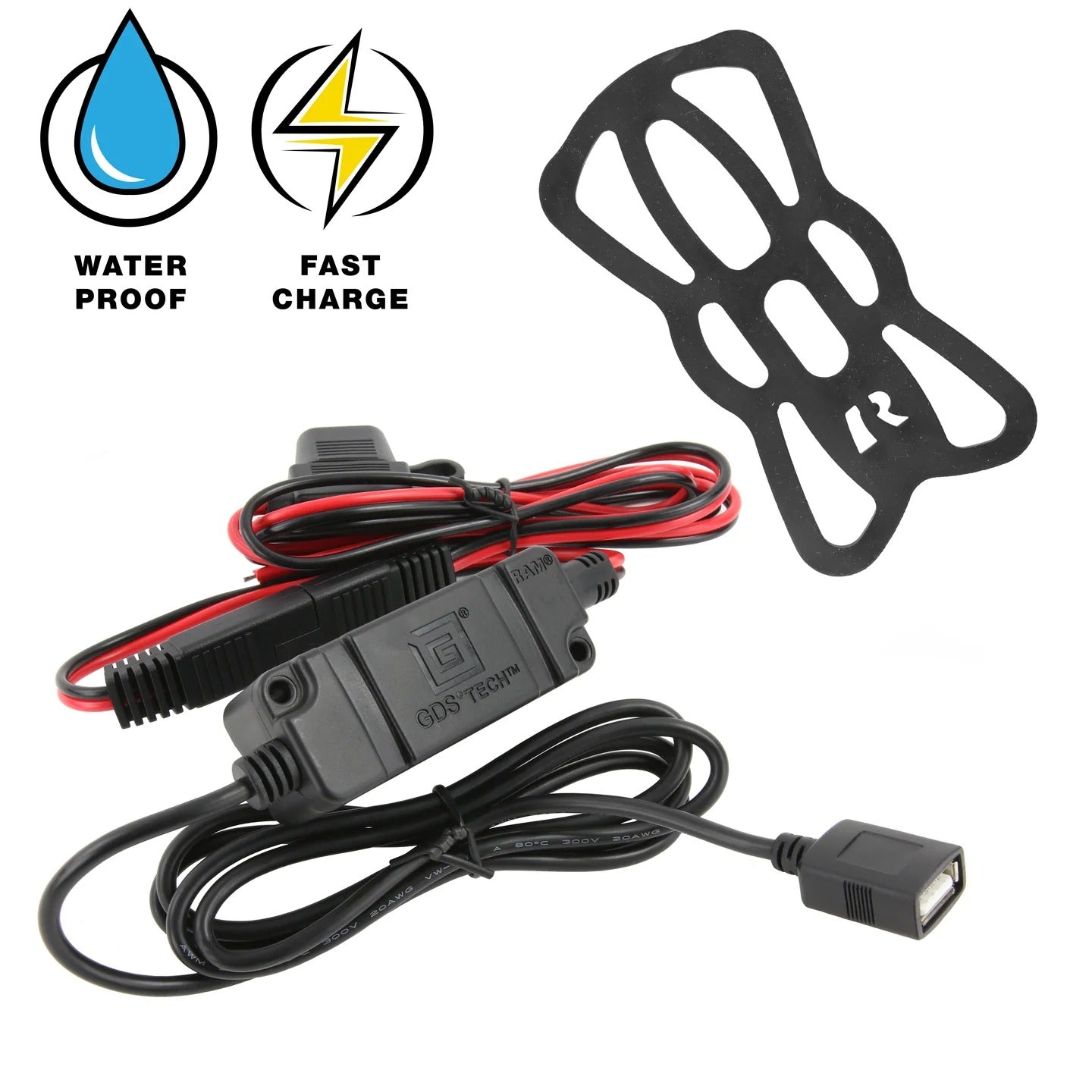 RAM® Tough-Charge™ 15W Waterproof Wireless Charging Motorcycle Mount - RAM-B-149Z-A-UN12W-V7M-1