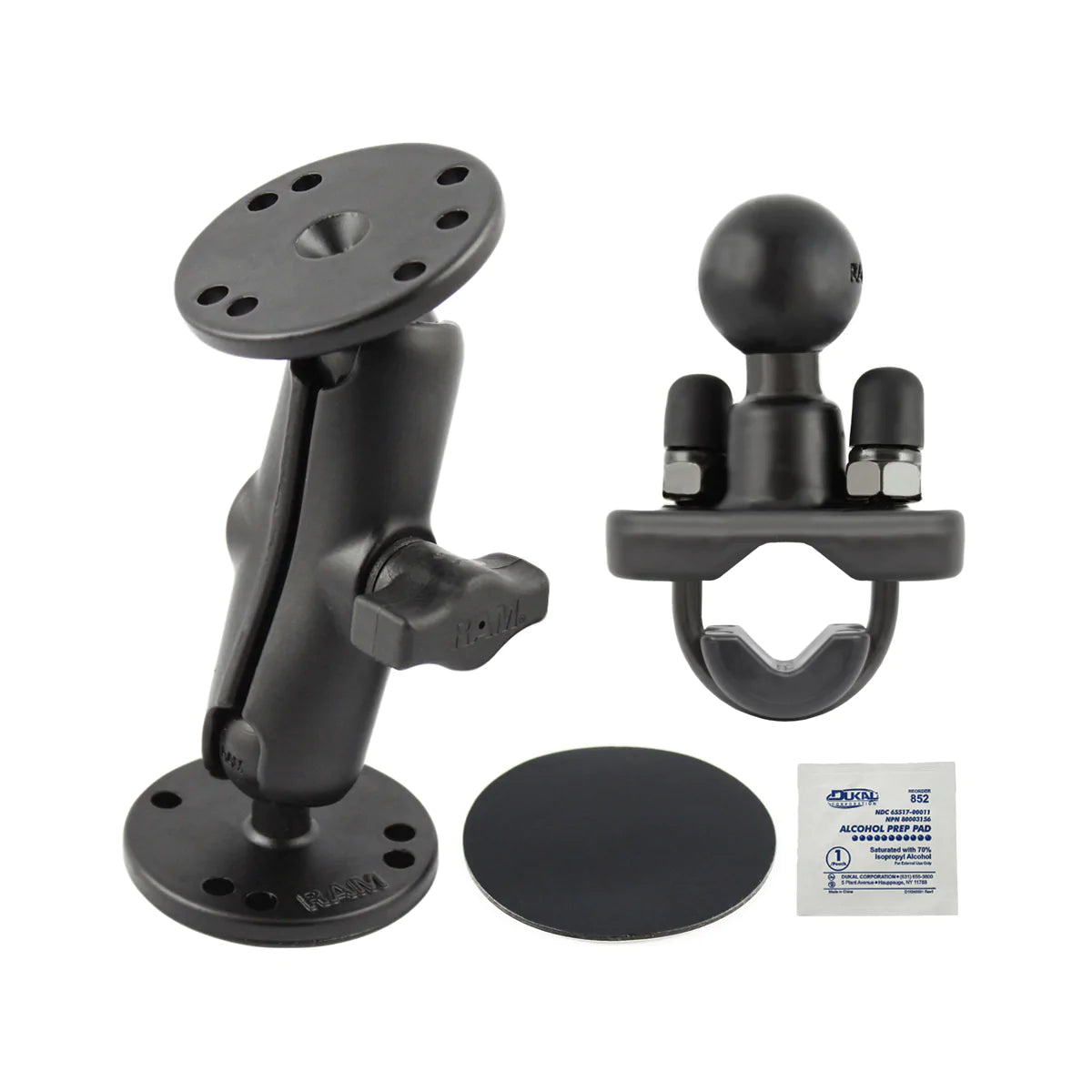 RAM® Double Ball Mount with Drill-Down, U-Bolt & Adhesive Bases - RAM-B-101U-CR1