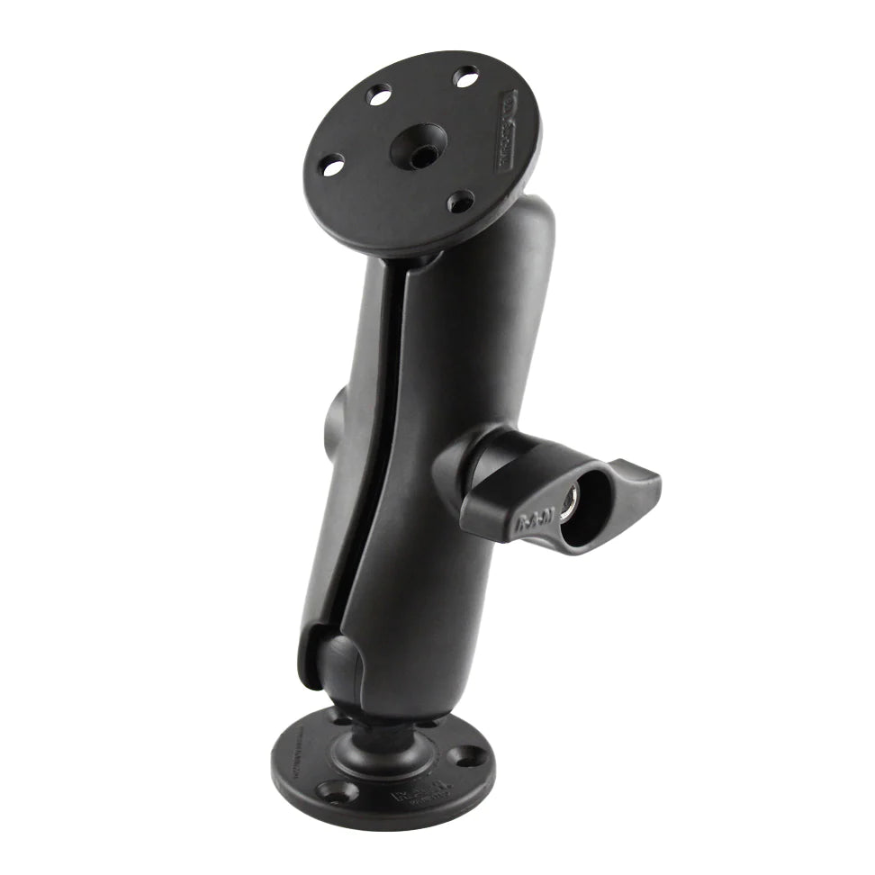 RAM® Universal Double Ball Mount with Two Round Plates and Jam Nut - RAM-D-101-MIU