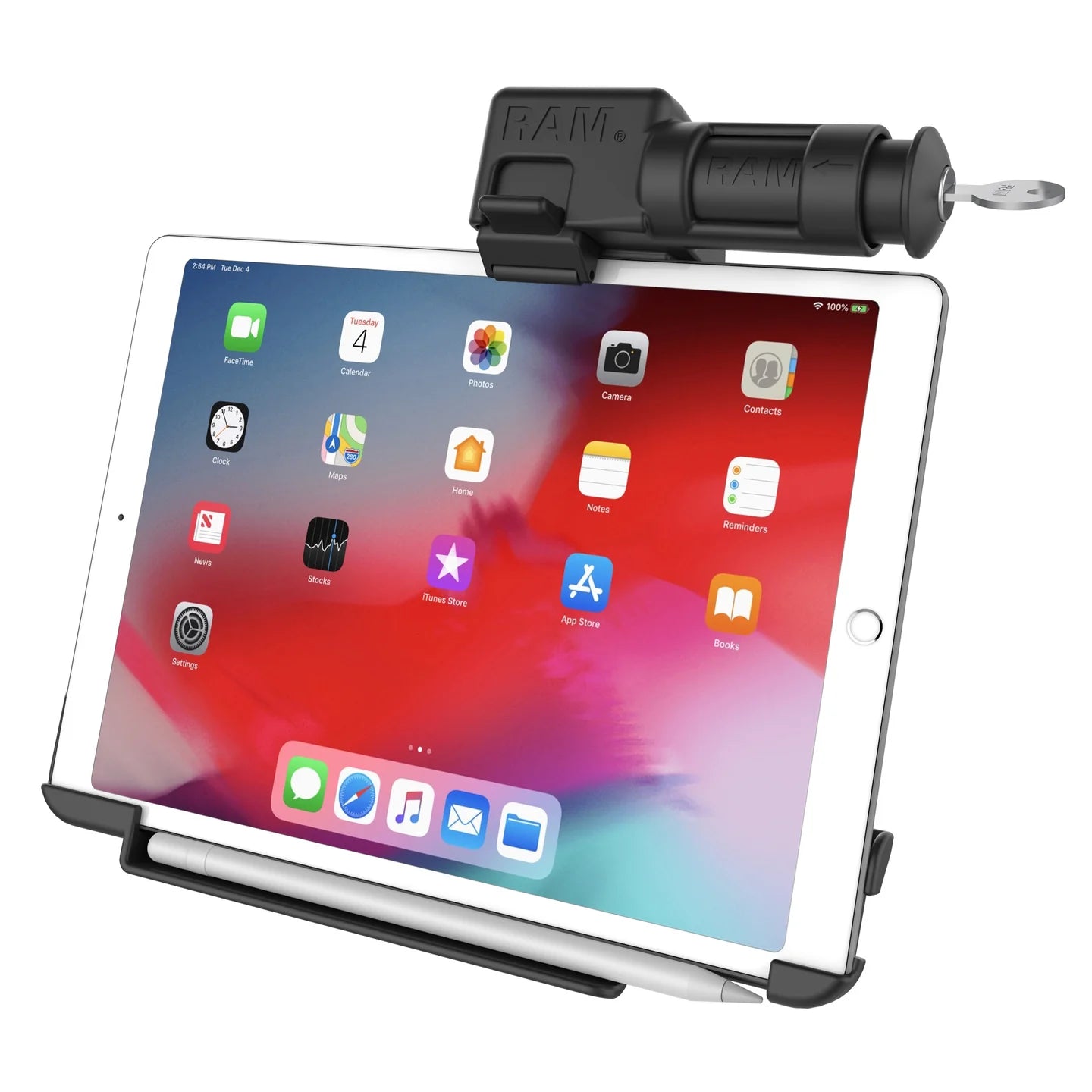 RAM® EZ-Roll'r™ Keyed Locking Holder for iPad Pro 11" & Air 4 - RAM-HOL-AP23KLU