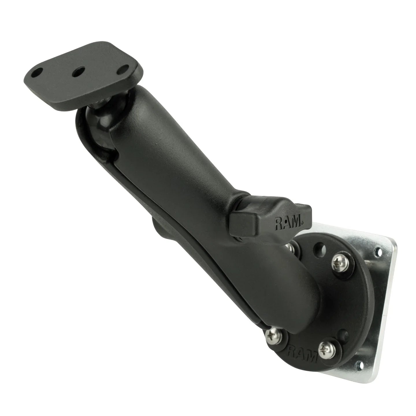 RAM® Double Ball Drill-Down Mount with Diamond Plate & Backer Plate - RAM-B-138U-C-INT3
