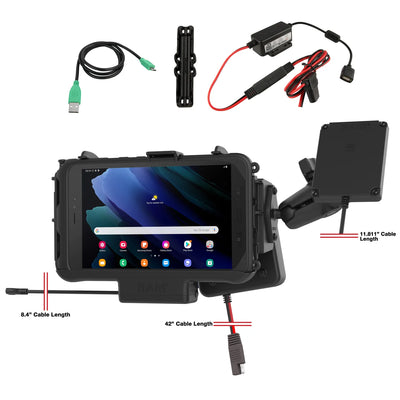 RAM® Vehicle Mount for Tab Active3 with Temp-Right™ & NFC Repeater - RAM-101-B-SAM60PH-V7B1-NFCU