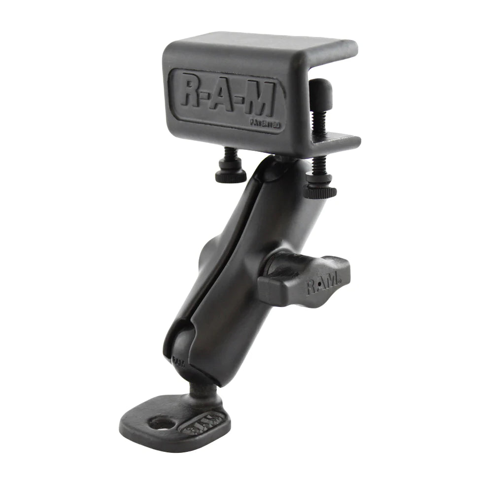 RAM® Double Ball Glare Shield Clamp Mount with Ski Mirror Adapter - RAM-B-126BU