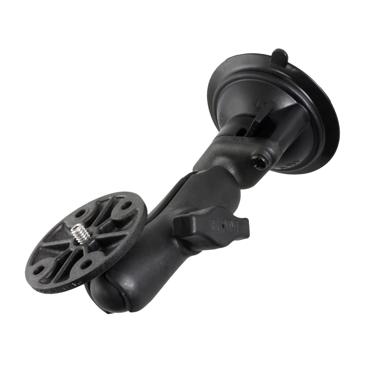 RAM® Twist-Lock™ Composite Suction Mount with Round Plate & 1/4"-20 Stud - RAP-B-166-202AU
