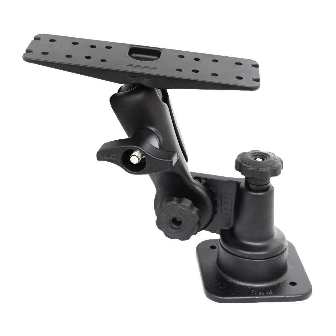 RAM® Ratchet™ Horizontal Mount with Large Electronics Plate - RAM-D-162H-MC5