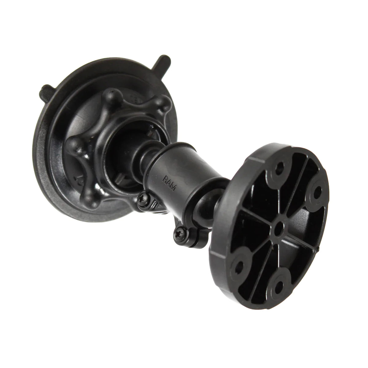 RAM® Snap-Link™ Short Double Socket Suction Cup Mount with Round Plate - RAP-AA-167-202-AU