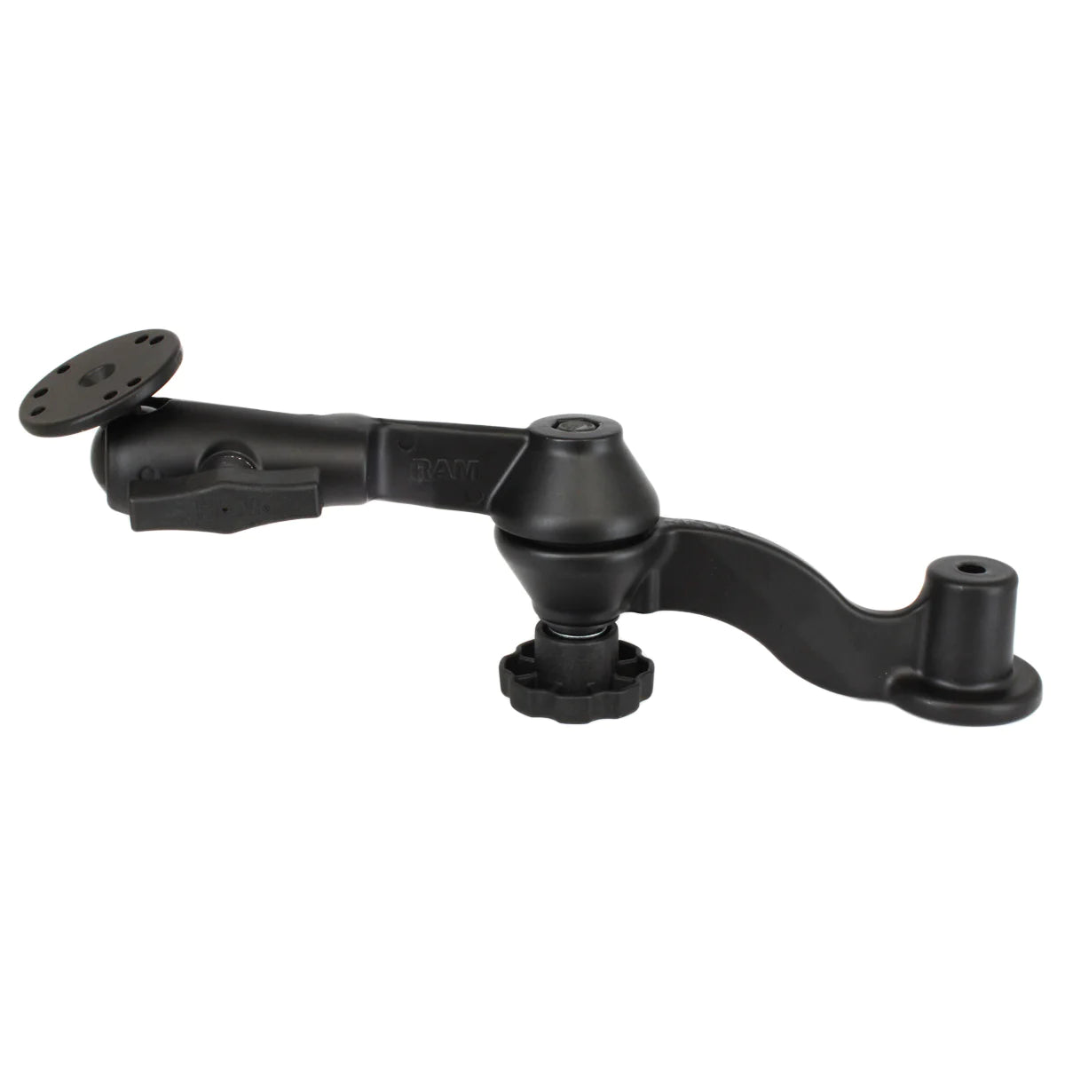 RAM® 12" Curved Double Swing Arm with Socket Arm & Round Plate - RAM-VB-109-6U