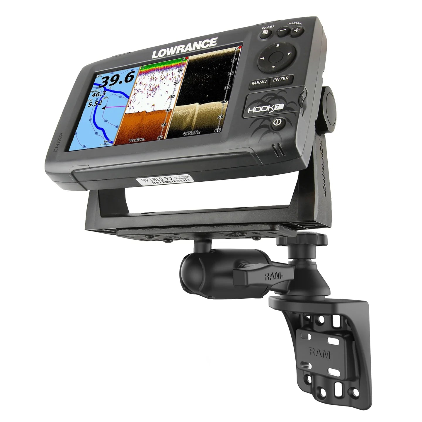 RAM® Vertical 6" Swing Arm Mount with Round Ball Adapter - RAM-109VSB