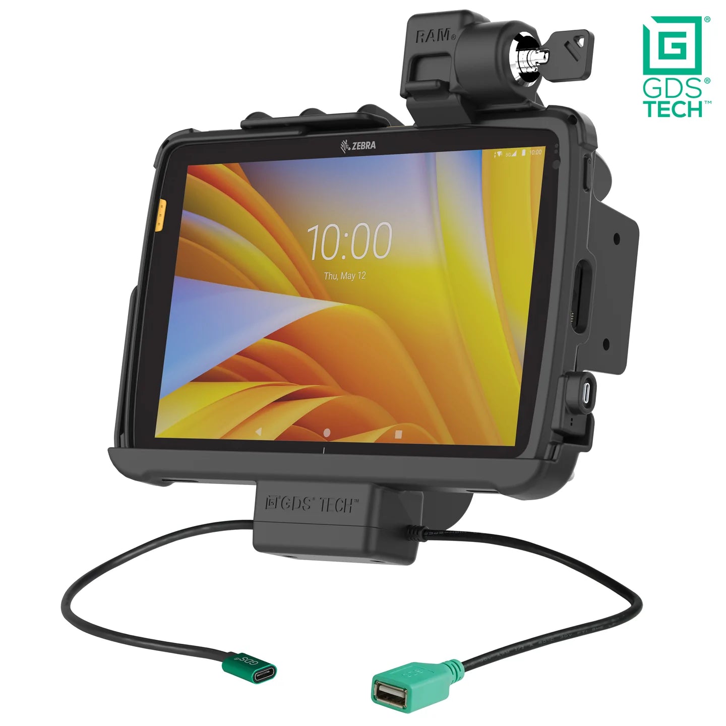 Locking GDS® Power + Data Dock for Zebra ET4x 10" with IntelliSkin® - RAM-GDS-DOCKL-ZE21PDU