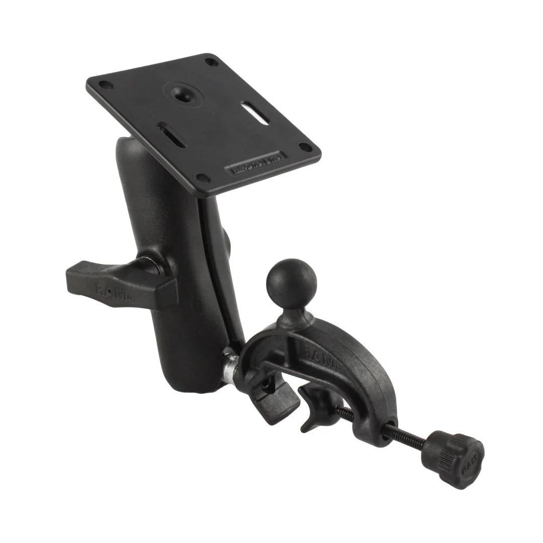 RAM® Clamp Base with Double Ball Mount with 75x75mm VESA Plate - RAP-121-GLU1U