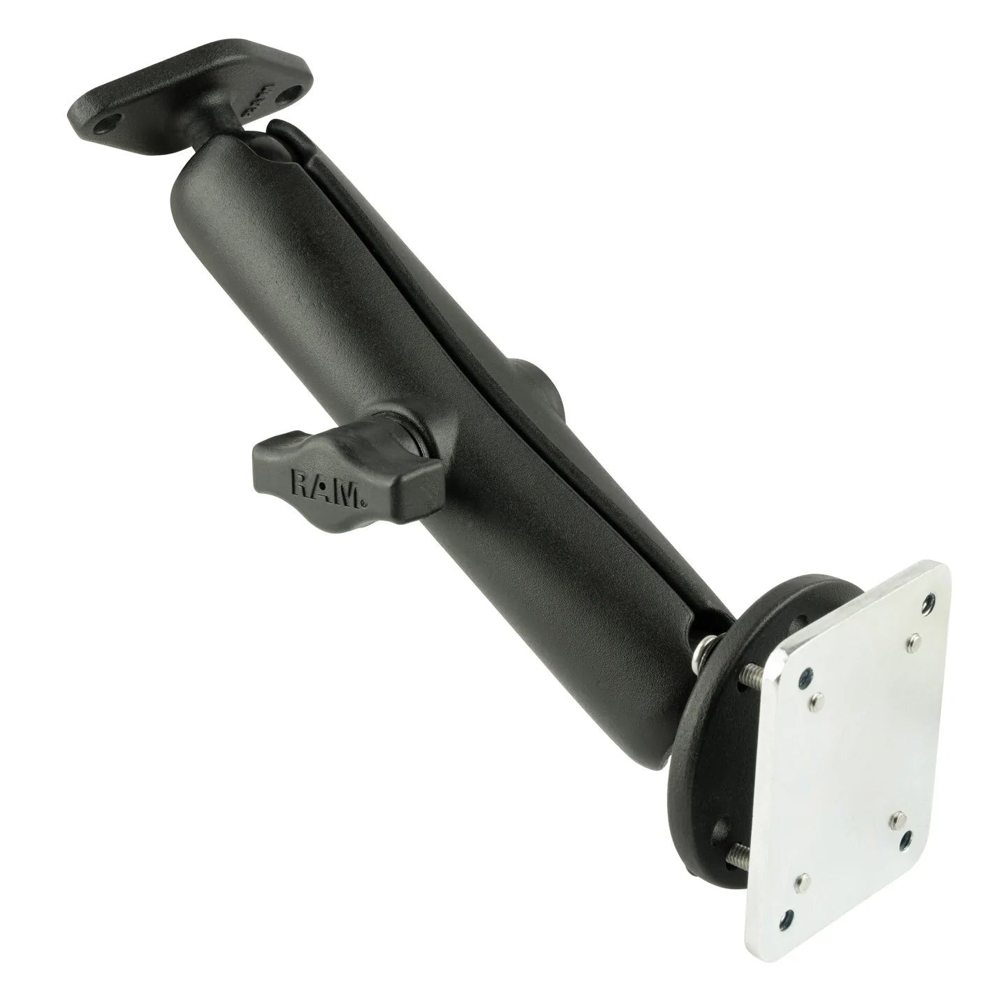 RAM® Double Ball Drill-Down Mount with Diamond Plate & Backer Plate - RAM-B-138U-C-INT3