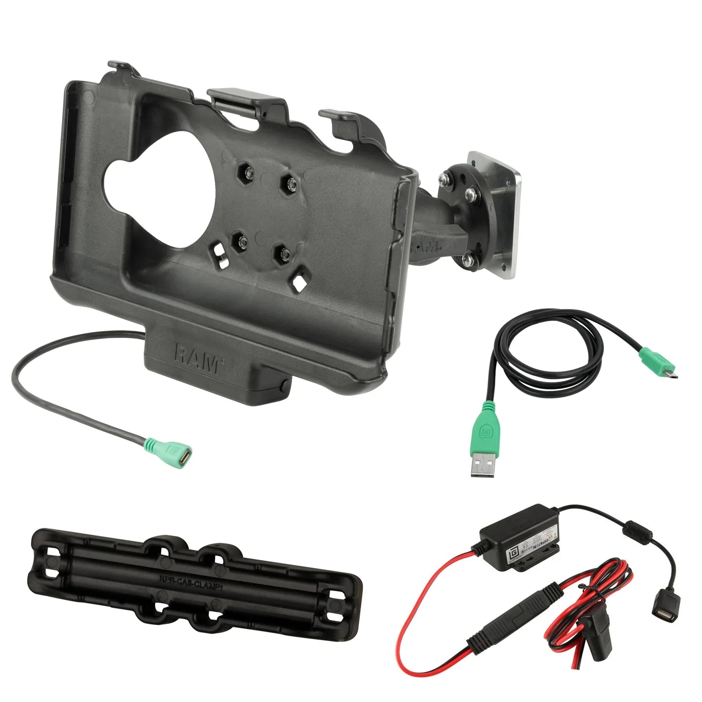RAM® EZ-Roll'r™ Powered Mount for Samsung Tab Active5 & 3 - RAM-B-101-225B2-SAM60P-V7B1U