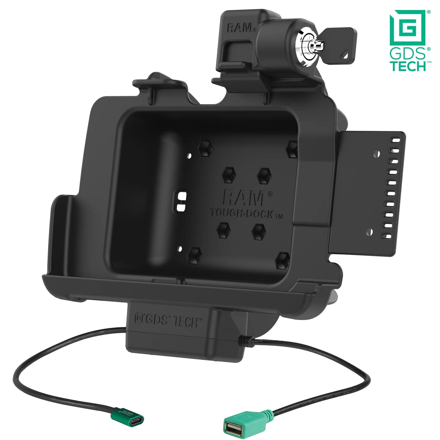 Locking GDS Power + Data Dock for Zebra ET4x 8" with IntelliSkin® - RAM-GDS-DOCKL-ZE20PDU