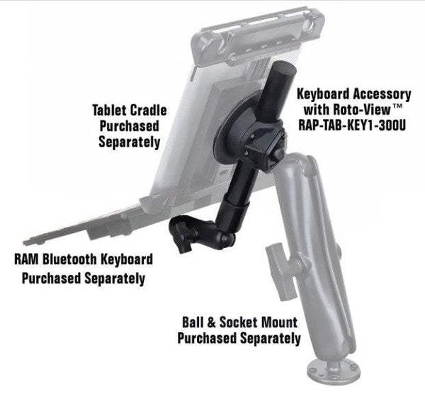 RAM® Keyboard Accessory for Tablets with RAM® Roto-View™ - RAP-TAB-KB1 ...