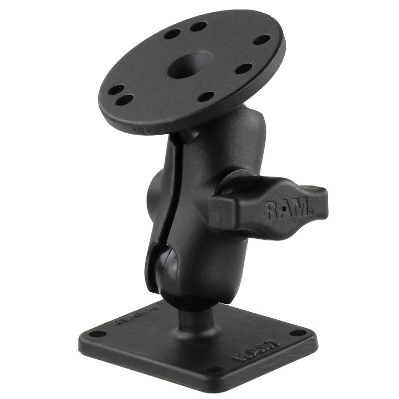 RAM® Double Ball Mount with Round Plate and 2" x 2.5" Plate - RAM-B-101U-A-225U - OC Mounts