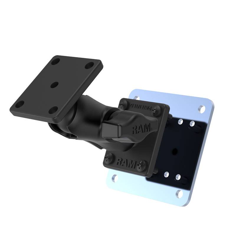 RAM® Drill-Down Double Ball Mount with AMPS Plate & Backing Plate - RAM-B-141-A-BPU - OC Mounts