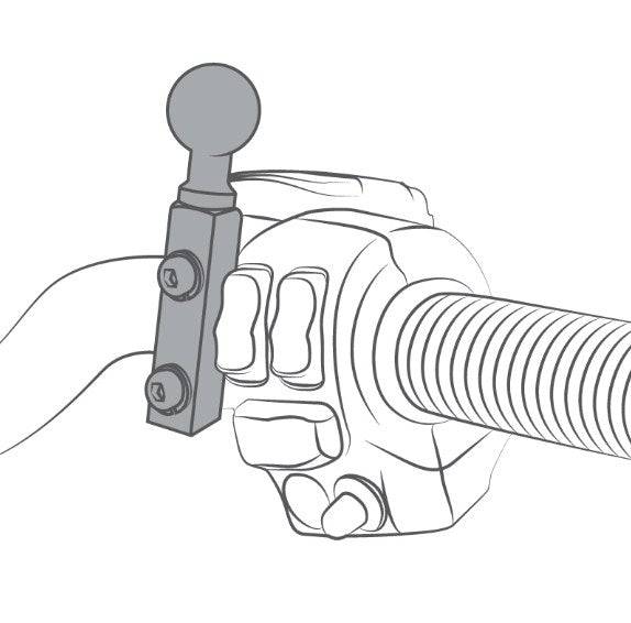 RAM® Brake/Clutch Reservoir Mount with Round Plate & 1/4"-20 Stud - RAM-B-174-202AU - OC Mounts