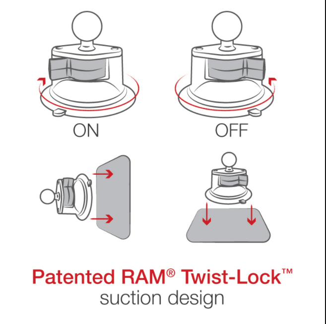 RAM® Twist-Lock™ Suction Cup Mount for Garmin GPSMAP 73, 78, 78S, 78SC - RAM-B-166-GA40U - OC Mounts