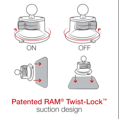RAM® Twist-Lock™ Suction Cup Mount for Garmin GPSMAP 73, 78, 78S, 78SC - RAM-B-166-GA40U - OC Mounts