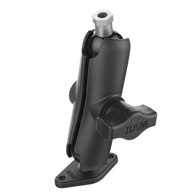 RAM® Double Ball Mount with Diamond Plate & 1/4"-20 Female Threaded Post - RAM-B-185U - OC Mounts