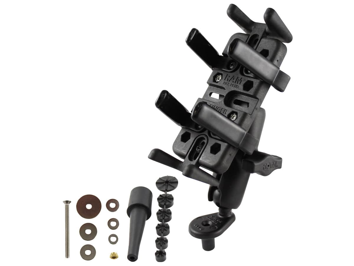 RAM® Fork Stem Mount with RAM® Finger-Grip™ GPS/Radio Holder - RAM-B-176-UN4U - OC Mounts