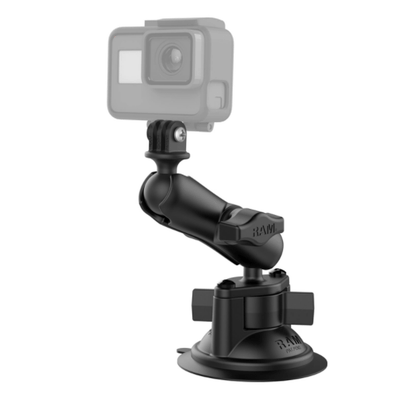 RAM® Twist-Lock™ Suction Cup Mount with Universal Action Camera Adapter - RAM-B-166-GOP1U - OC Mounts