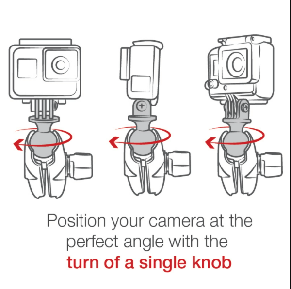 RAM® Twist-Lock™ Suction Cup Mount with Universal Action Camera Adapter - RAM-B-166-GOP1U - OC Mounts