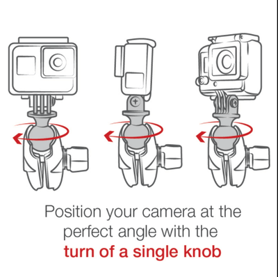 RAM® Twist-Lock™ Suction Cup Mount with Universal Action Camera Adapter - RAM-B-166-GOP1U - OC Mounts